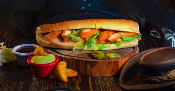 Chicken club sandwich with bacon