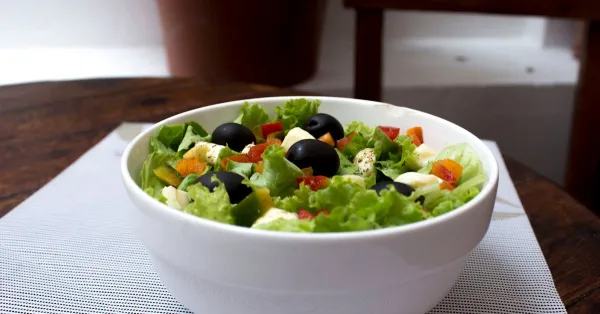 Fresh garden salad with herb dressing