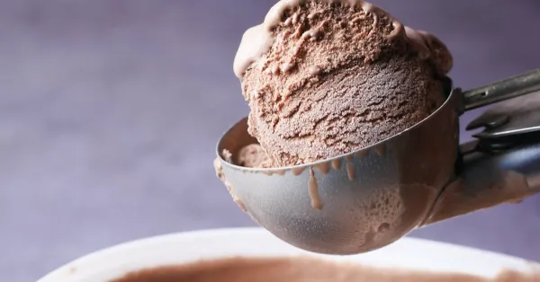 Chocolate ice cream scoop