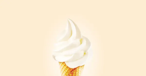 Large soft serve ice cream cone